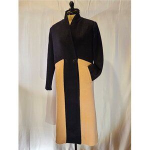 The Odells x Anthropologie Halsey Colorblocked Wool Trench Coat, Size Small